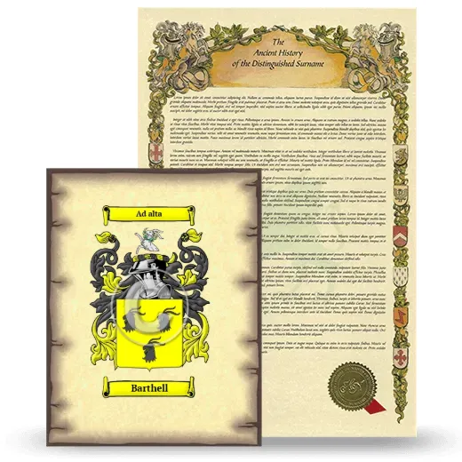 Barthell Coat of Arms and Surname History Package