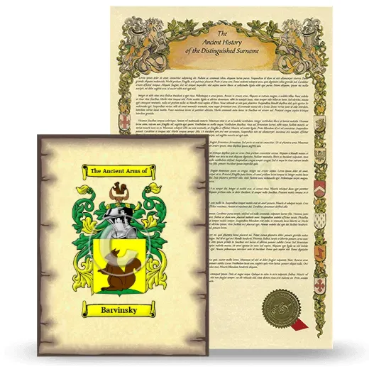 Barvinsky Coat of Arms and Surname History Package