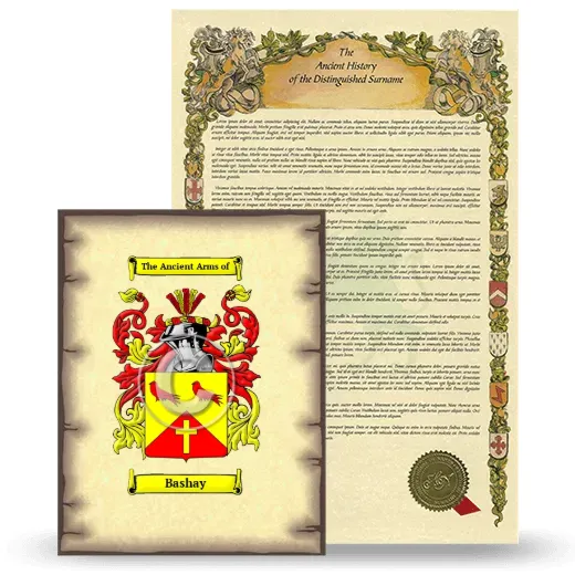 Bashay Coat of Arms and Surname History Package