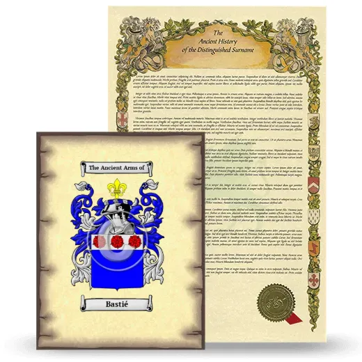 Bastié Coat of Arms and Surname History Package