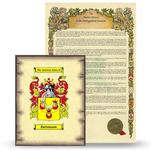 Battemant Coat of Arms and Surname History Package