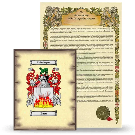 Batu Coat of Arms and Surname History Package