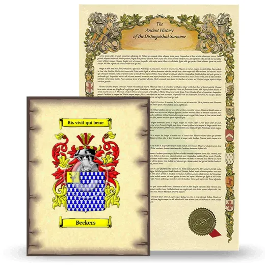 Beckers Coat of Arms and Surname History Package