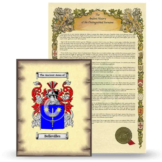 Bellevilles Coat of Arms and Surname History Package