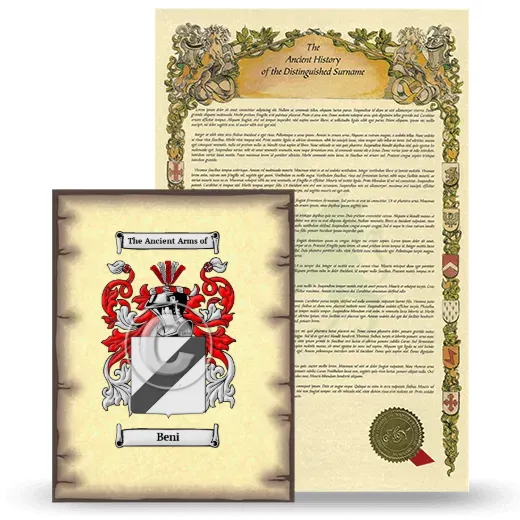 Beni Coat of Arms and Surname History Package