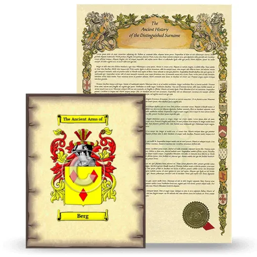 Berg Coat of Arms and Surname History Package
