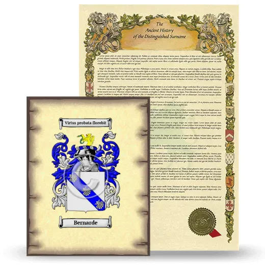 Bernarde Coat of Arms and Surname History Package