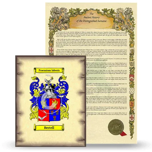 Bertell Coat of Arms and Surname History Package