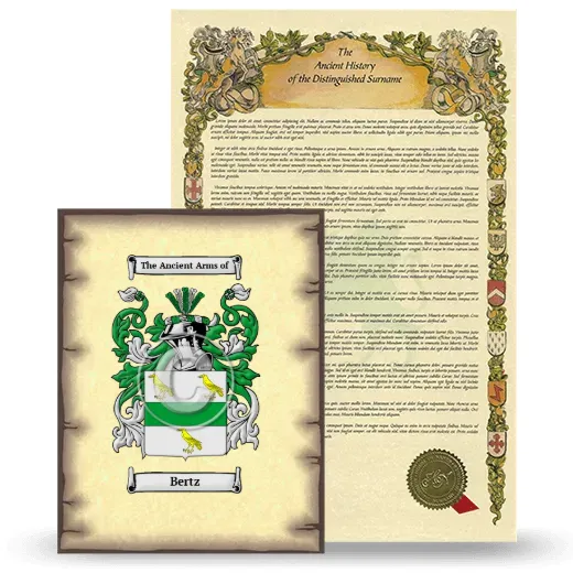 Bertz Coat of Arms and Surname History Package