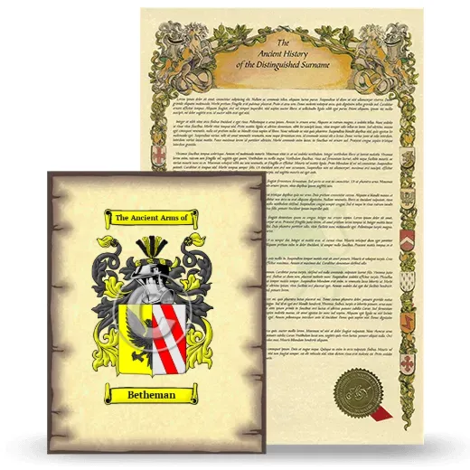 Betheman Coat of Arms and Surname History Package