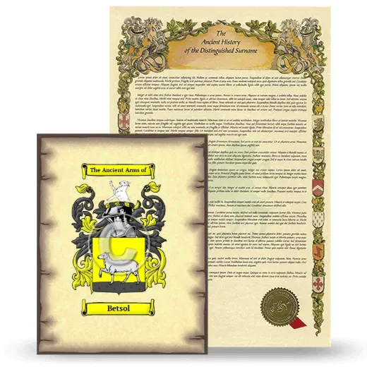 Betsol Coat of Arms and Surname History Package