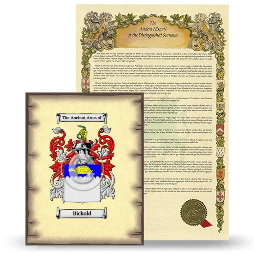 Bickold Coat of Arms and Surname History Package