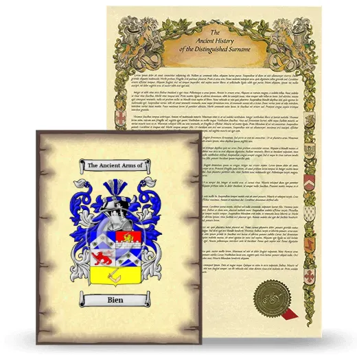 Bien Coat of Arms and Surname History Package