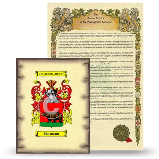 Biermann Coat of Arms and Surname History Package