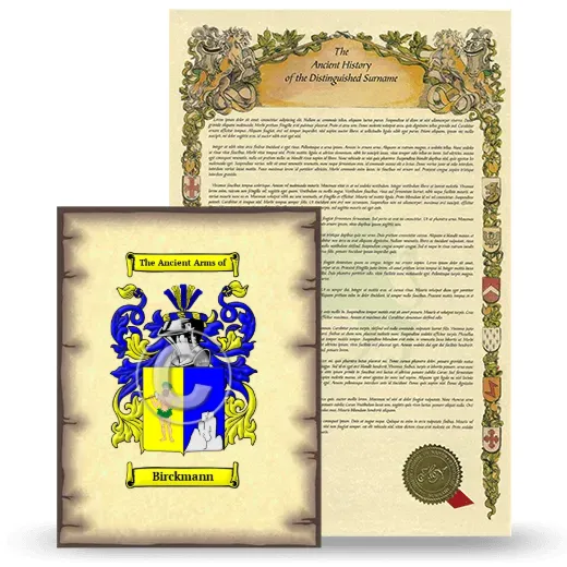 Birckmann Coat of Arms and Surname History Package
