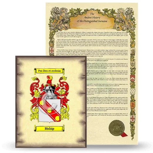 Biship Coat of Arms and Surname History Package