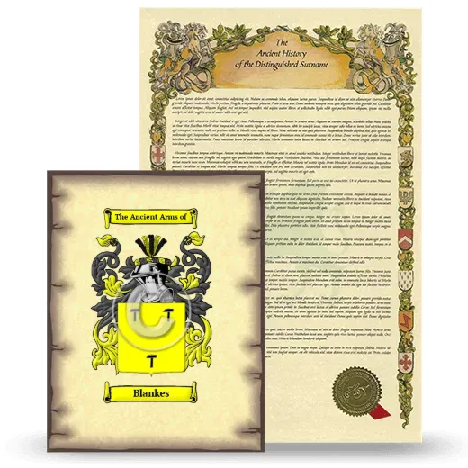 Blankes Coat of Arms and Surname History Package