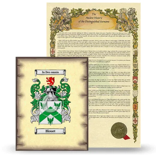 Blouet Coat of Arms and Surname History Package