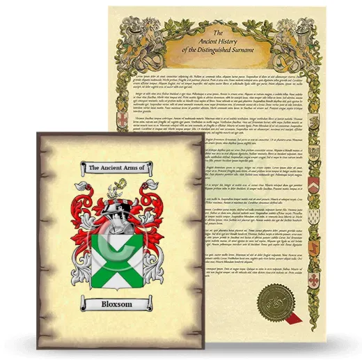 Bloxsom Coat of Arms and Surname History Package