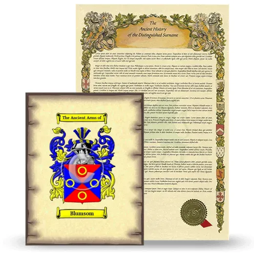 Blumsom Coat of Arms and Surname History Package