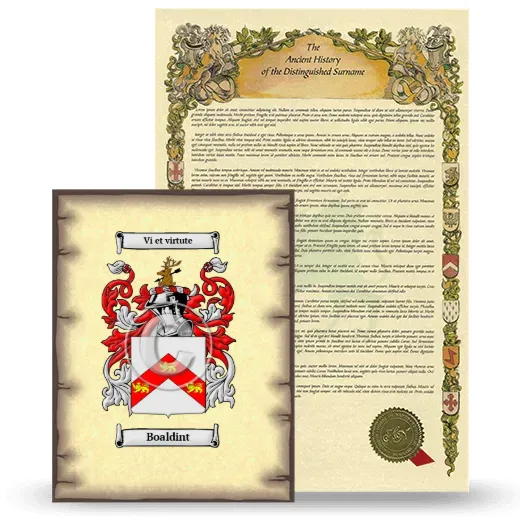 Boaldint Coat of Arms and Surname History Package