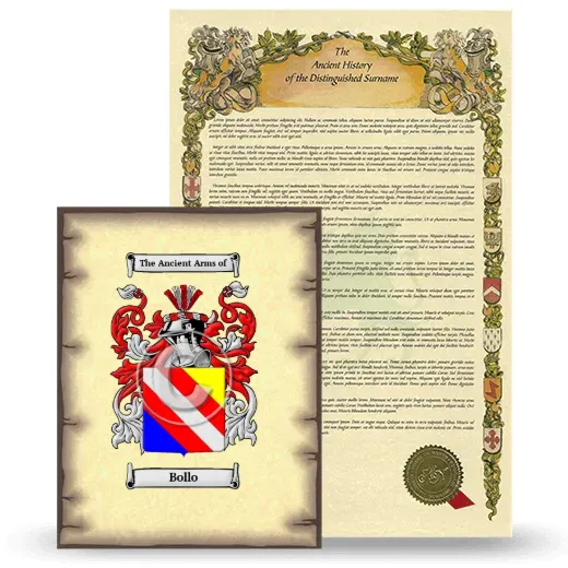 Bollo Coat of Arms and Surname History Package