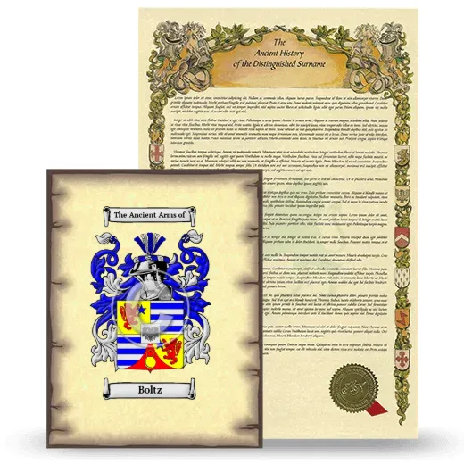 Boltz Coat of Arms and Surname History Package
