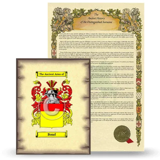 Bond Coat of Arms and Surname History Package
