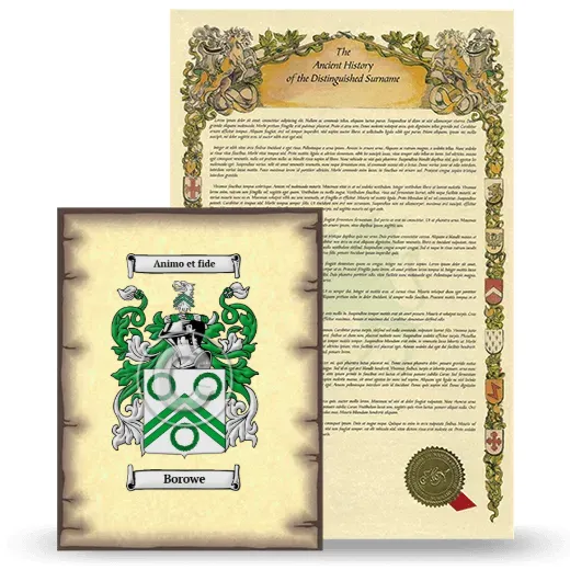 Borowe Coat of Arms and Surname History Package