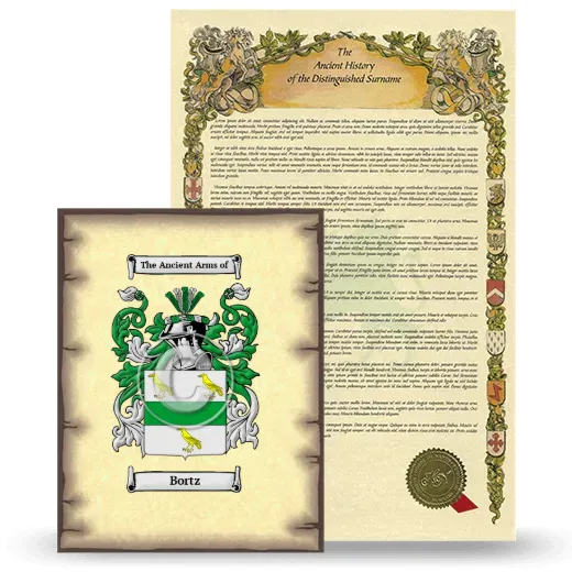 Bortz Coat of Arms and Surname History Package