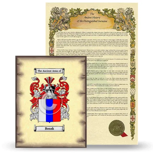 Bosak Coat of Arms and Surname History Package