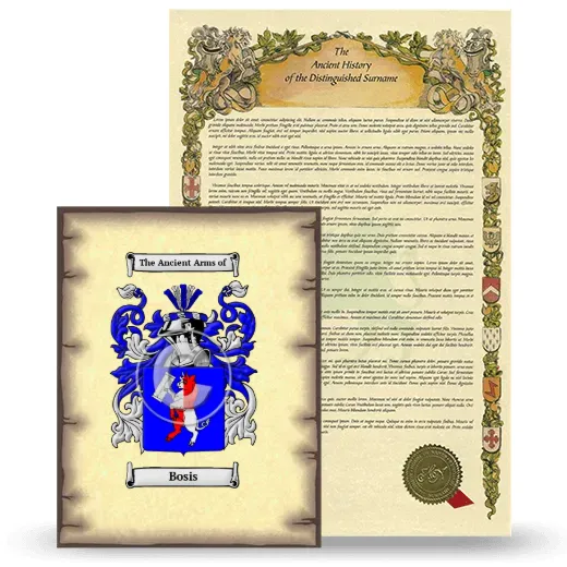 Bosis Coat of Arms and Surname History Package