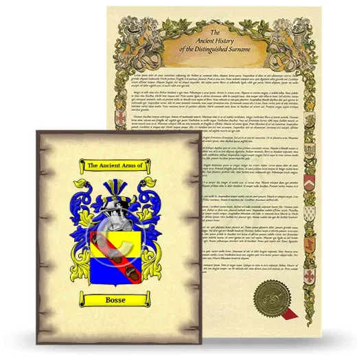 Bosse Coat of Arms and Surname History Package