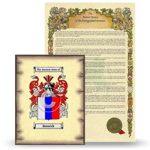 Bosseck Coat of Arms and Surname History Package