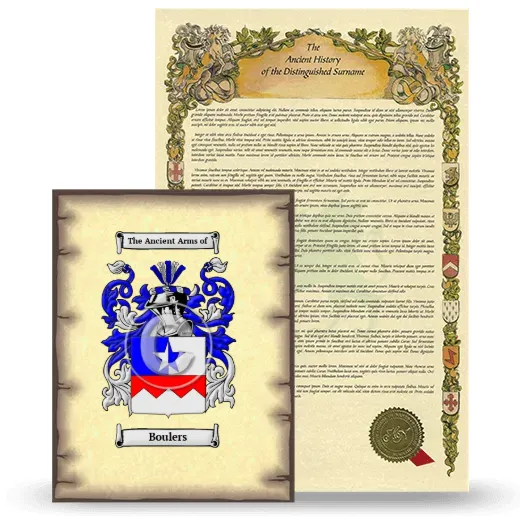 Boulers Coat of Arms and Surname History Package