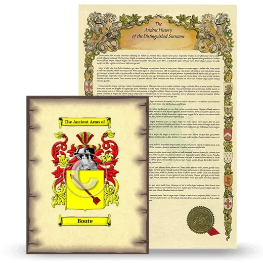 Boute Coat of Arms and Surname History Package