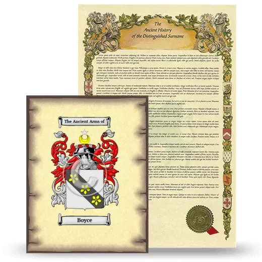 Boyce Coat of Arms and Surname History Package