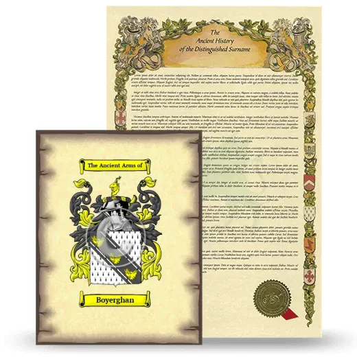 Boyerghan Coat of Arms and Surname History Package