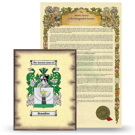 Brandtes Coat of Arms and Surname History Package