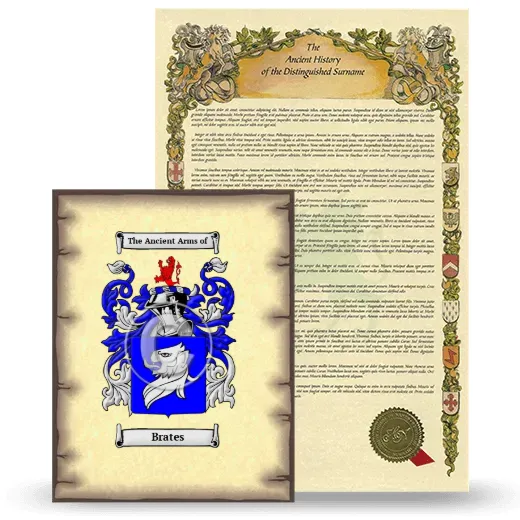 Brates Coat of Arms and Surname History Package