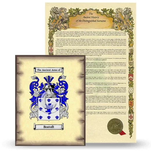 Bratoft Coat of Arms and Surname History Package