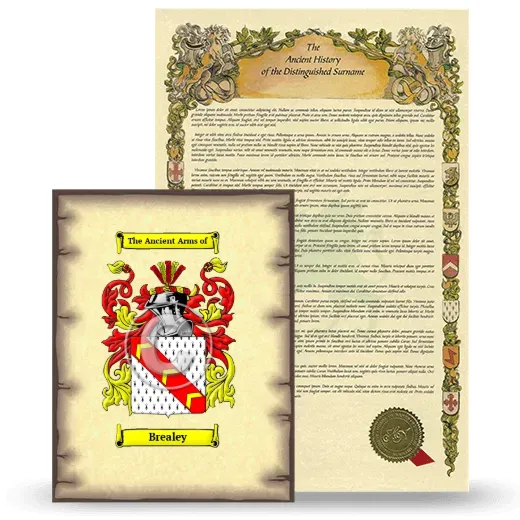 Brealey Coat of Arms and Surname History Package