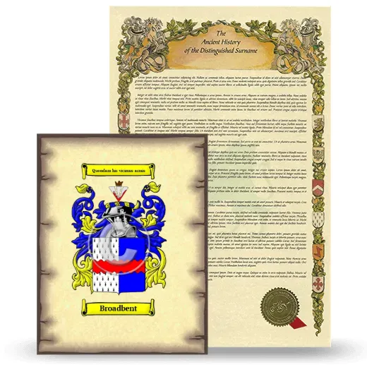 Broadbent Coat of Arms and Surname History Package