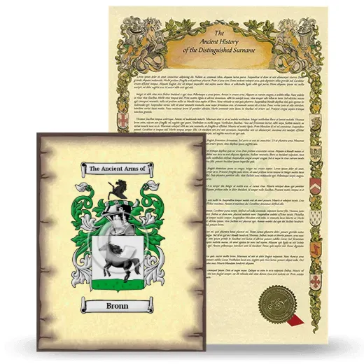 Bronn Coat of Arms and Surname History Package