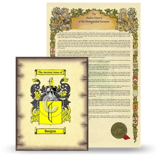Buegen Coat of Arms and Surname History Package