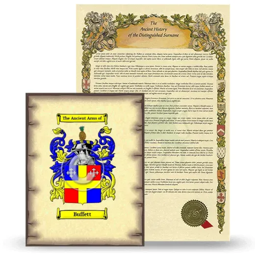 Buffett Coat of Arms and Surname History Package