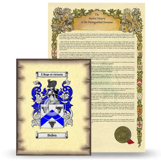 Bulen Coat of Arms and Surname History Package