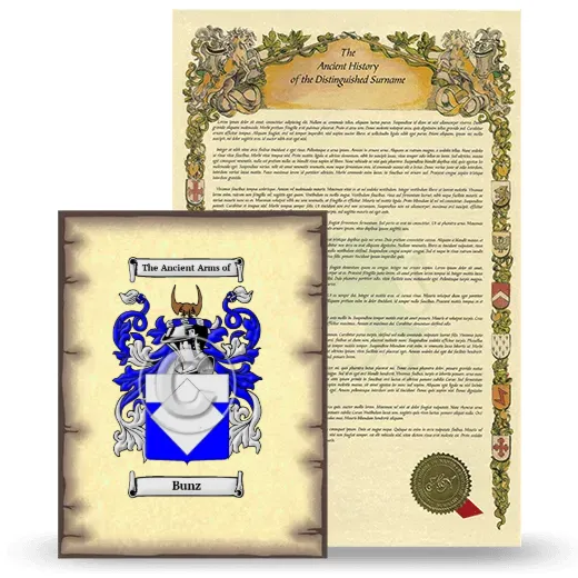 Bunz Coat of Arms and Surname History Package