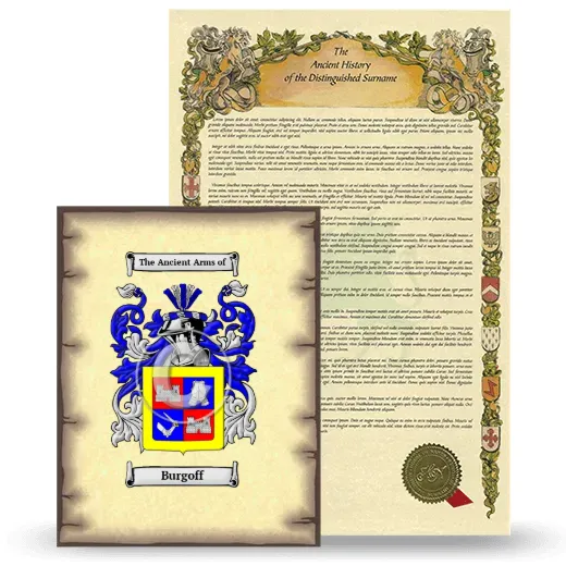 Burgoff Coat of Arms and Surname History Package