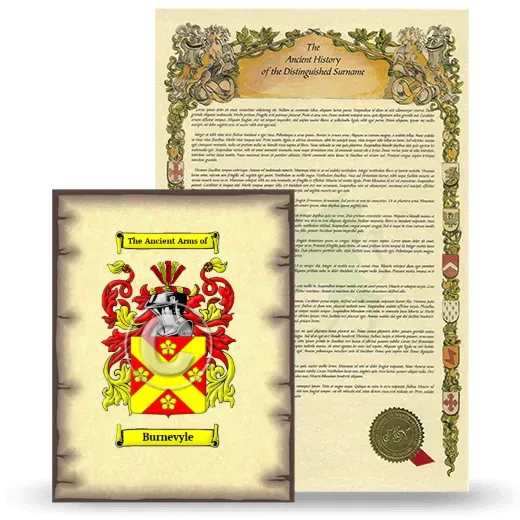Burnevyle Coat of Arms and Surname History Package